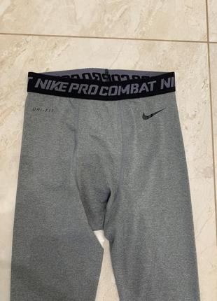 Лосины леггинсы nike pro combat серые спортивные2 фото