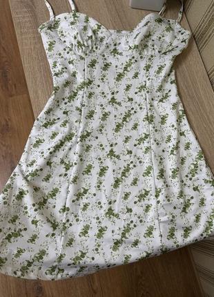 Платье сарафан мини сатиновый шелк с пенюар чашками корсет бюстье5 фото