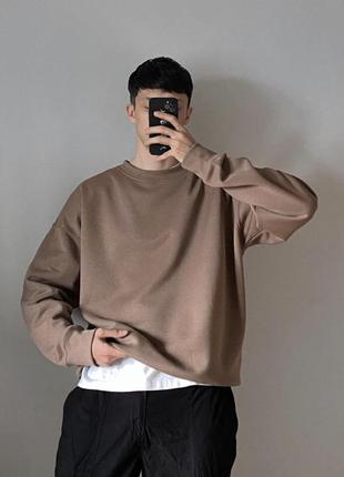 Basic oversized brown sweatshirt by cropp (світшот)2 фото