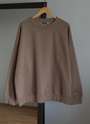 Basic oversized brown sweatshirt by cropp (світшот)3 фото
