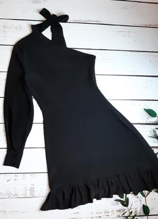 1+1=3 шикарное черное платье платье на одно плечо asos, размер 44 - 467 фото