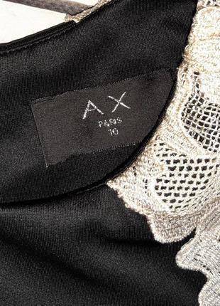 1+1=3 черное праздничное платье миди с сетевым по бокам ax paris, размер 44 - 466 фото
