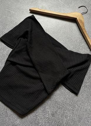 Топ в рубчик топік чорний shein шейн кофтинка блуза2 фото