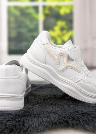 Кросівки дитячі для дівчинки білі екошкіра bbt 53415 фото