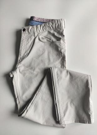Брюки джинсового пошива чиносы h&m р. 33 молочные2 фото