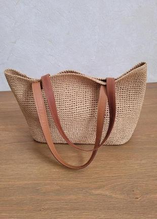 Сумка із рафії ручної роботи