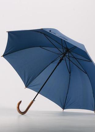 Зонт трость с деревянной ручкой krago синий
