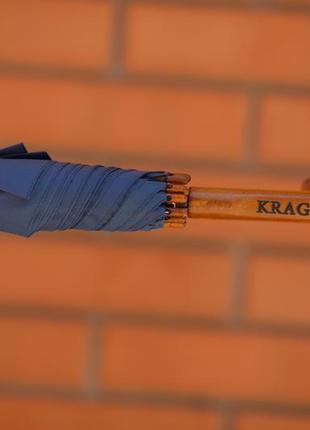 Зонт трость с деревянной ручкой krago синий