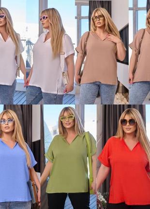 Блуза мод 1054 г.48-58 в цветах1 фото