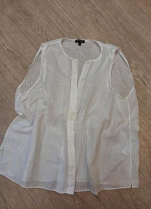 Красивая белая блузка, рубашка massimo dutti, размер l-xl.