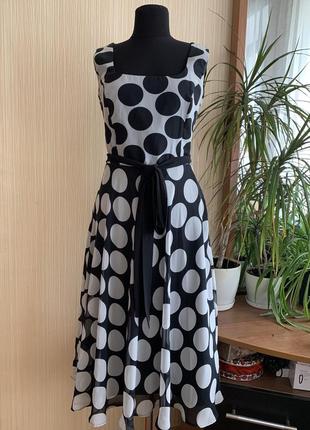 Платье винтажный сарафан в горох debenhams размер s1 фото