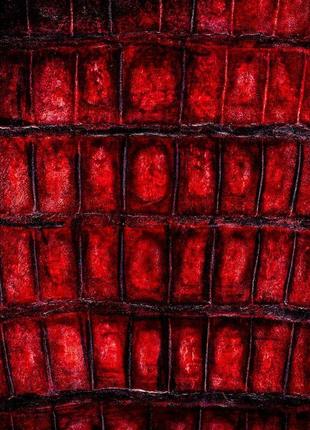 Чохол накладка зі шкіри ящірки lizard пофарбований | червоно-чорний5 фото