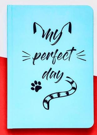 Блокнот с котом хвост и усы diary my perfect day недатированный русский язык мятный