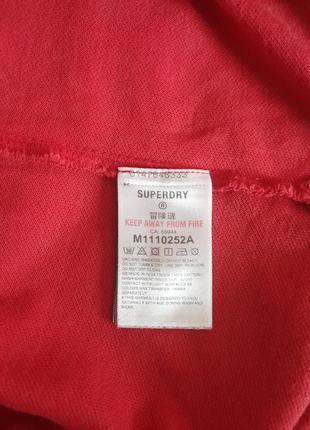 Фирменное хлопковое поло красного цвета superdry organic cotton made in india9 фото