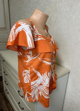 Блуза открытые плечи оранжевая 46/483 фото