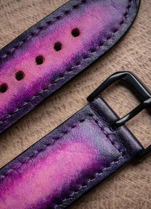 Ремінець із натуральної шкіри purple для годинника / apple watch3 фото