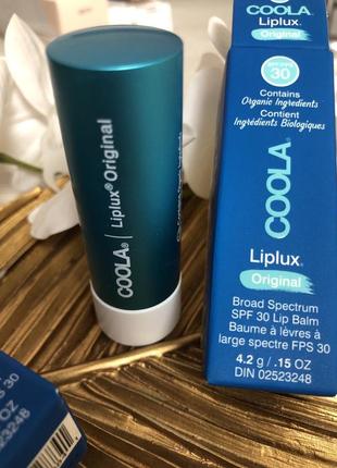 Сонцезахисний органічний бальзам для губ spf30 coola liplux original lip balm sunscreen2 фото