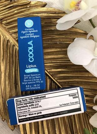 Солнцезащитный органический бальзам для губ spf30 coola liplux original lip balm sunscreen4 фото