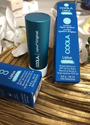 Солнцезащитный органический бальзам для губ spf30 coola liplux original lip balm sunscreen1 фото