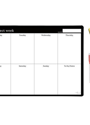 Магнитный планер на неделю my perfect week классик про lifeflux а3 черно-белый1 фото
