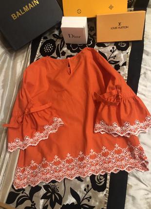 Ярко оранжевая яркая кофта блуза блузка2 фото