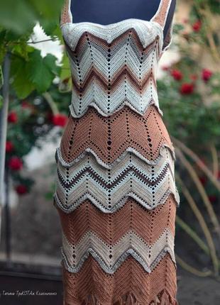 Сукня ручної роботи"кава з карамеллю"2 фото