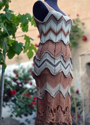 Сукня ручної роботи"кава з карамеллю"3 фото