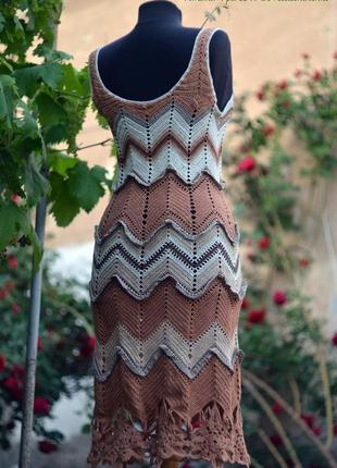 Сукня ручної роботи"кава з карамеллю"4 фото