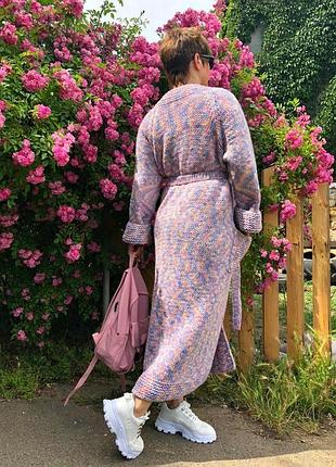 Пальто "бузку колір" в'язане