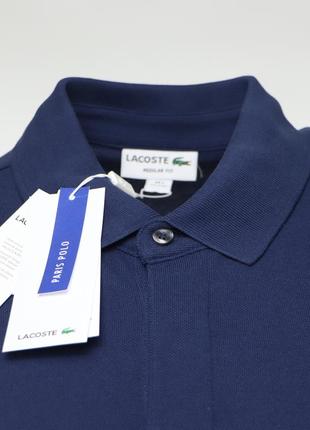 Мужская новая синяя поло футболка lacoste [ s ]6 фото