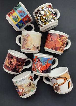Коллекционые фарфоровые чашки  для кофе экспрессо lavazza cafe des arts8 фото