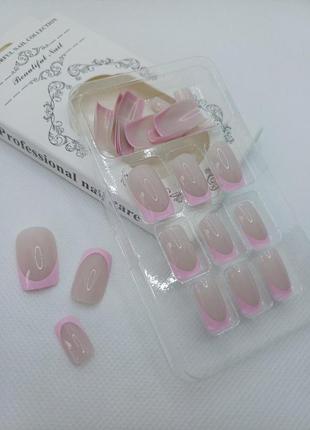 Накладні нігті pink french2 фото