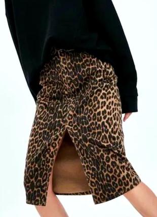 Леопардовая юбка-миди2 фото