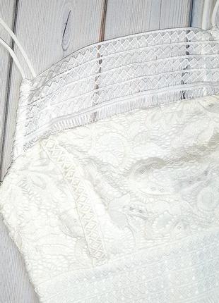 🤩1+1=3 шикарное белое кружевное платье topshop, размер 42 - 447 фото