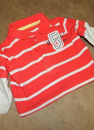 Кофта дитяча червона в білу смужку на малюка до 3 місяців geor