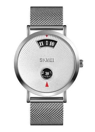 Годинник skmei 1489 скмей колір срібний / чорний