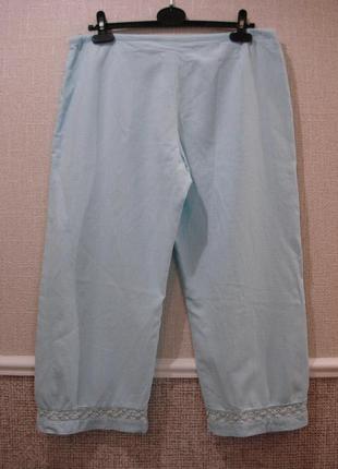 Капри летние льняные брюки размер 14(xl)3 фото