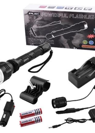 Ліхтар police q2819-t6, під рушницю, винос.кнопка, зу 220v/12v...