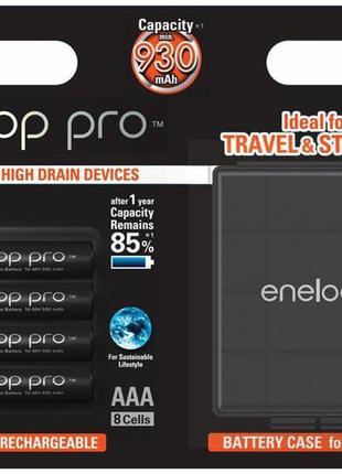 Акумулятор panasonic eneloop pro bk-4hcdeс4be+case, aaa/(hr03)...