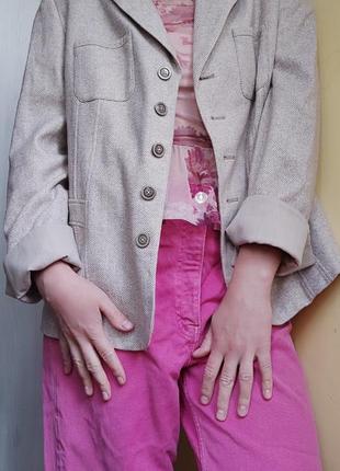 Шерстяной пиджак жакет с добавлением шёлка1 фото