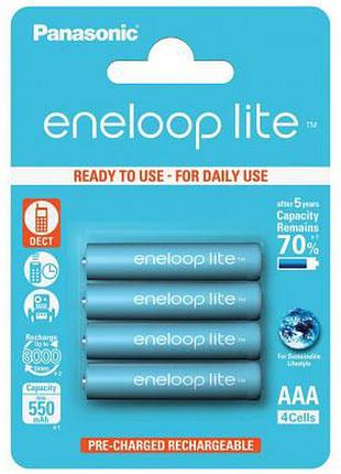 Акумулятор panasonic eneloop lite bk-4lcce/4be, aaa/(hr03), 55...