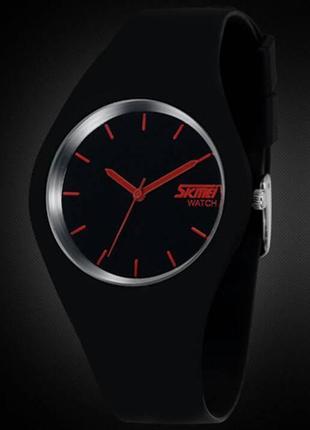 Оригінальні жіночі годинники skmei (скмей) 9068 rubber black red