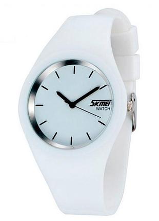 Оригінальні жіночі годинники skmei (скмей) 9068 rubber white