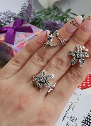 Набір зі срібла 925 із золотими накладками 375 проби