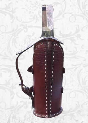 Шкіряна сумочка для вина
