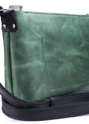 Жіноча сумка art pelle bossy зелена (crazy horse)1 фото