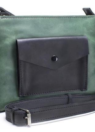 Женский набор со скидкой | кожаная сумка через плечо и небольшой кошелек кожаный4 фото