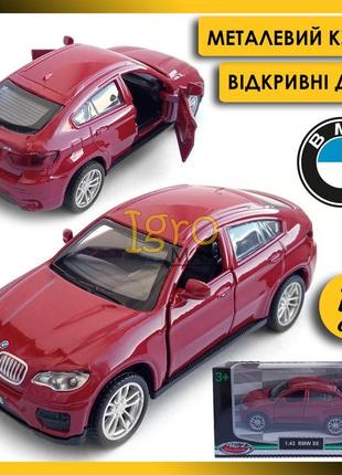 Металева колекційна машинка bmw x6, дитяча іграшкова залізна м...