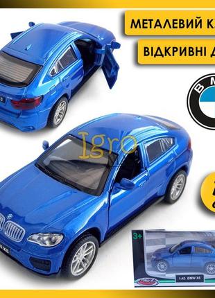 Металева колекційна машинка bmw x6, дитяча іграшкова залізна м...