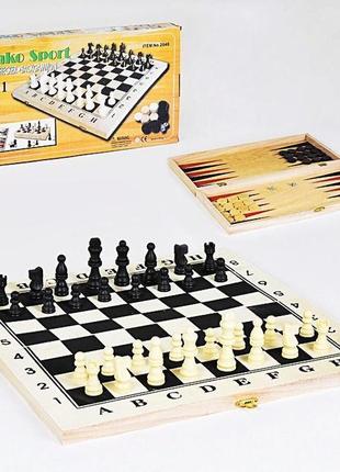 Уцінка! набір для гри в шахи шашки нарди 3 в 1 дерев'яні c3681...3 фото
